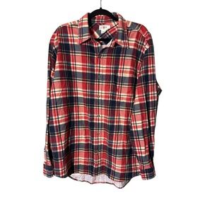 J. Crew Men's Large Oarsman Button‎ Up Long Sleeve Flannel Shirt Vintage